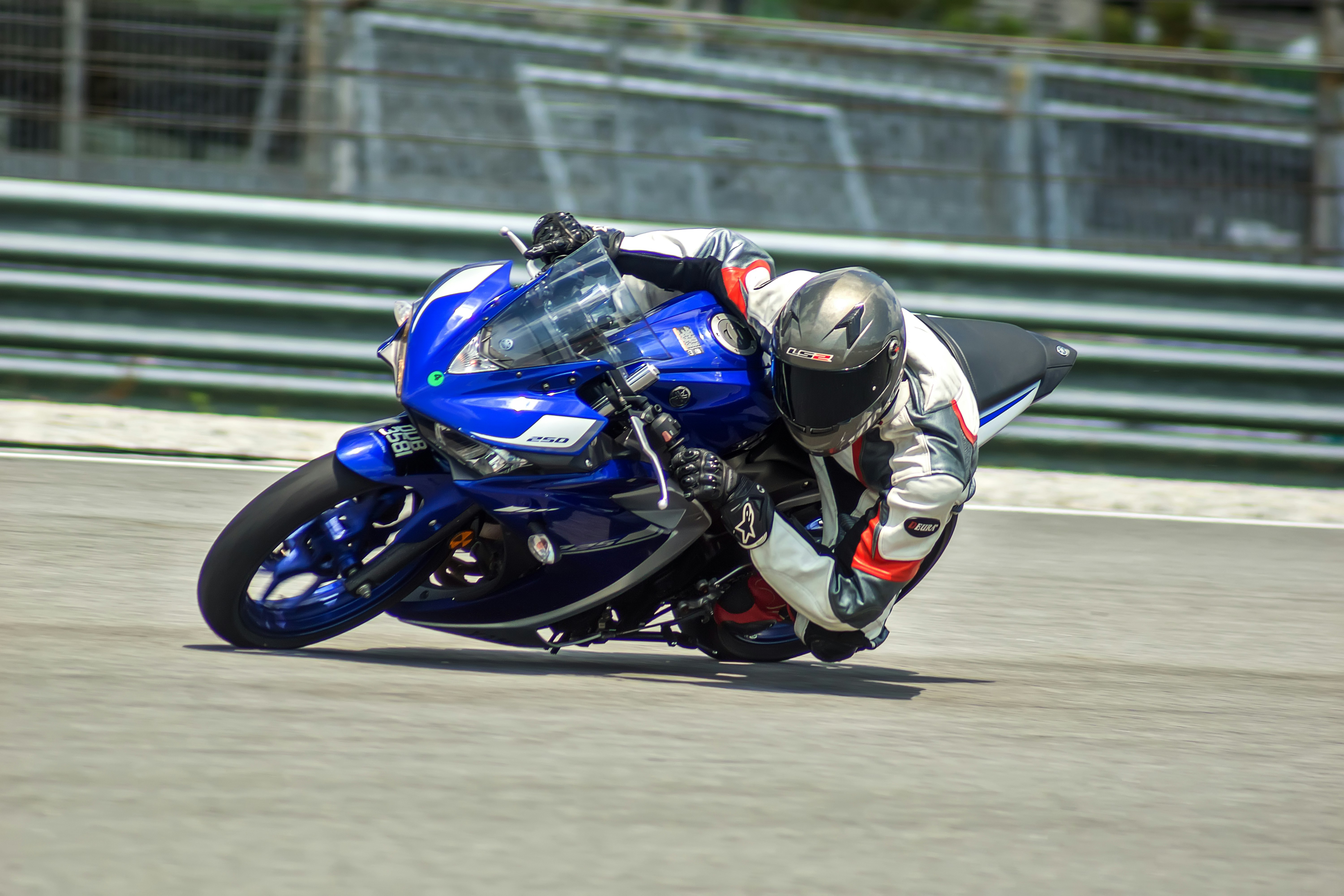 Rider on a mini moto at speed